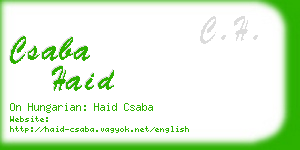 csaba haid business card